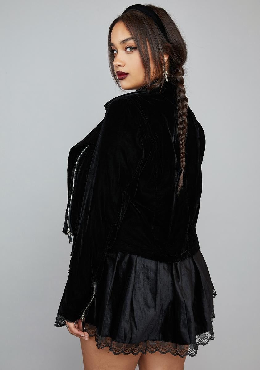 Plus Moonlight Rider Velvet Moto Jacket sold by Dolls Kill product image thumbnail 4