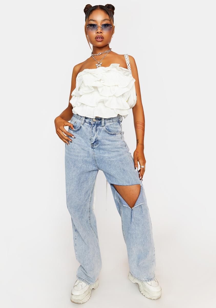 By The Beach Ruffle Crop Top sold by Dolls Kill product image thumbnail 3