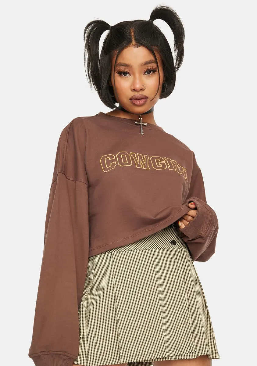 Deep Mahogany Fawly Pullover Top sold by Dolls Kill