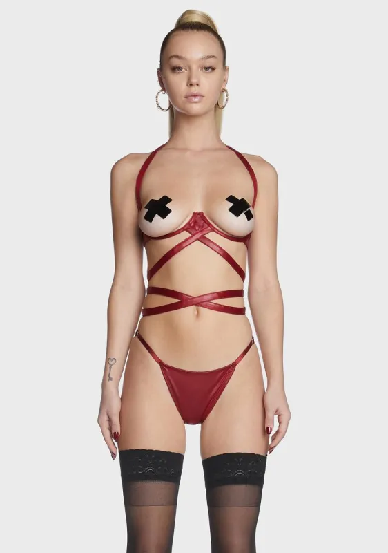 Jaws Will Drop Strappy Lingerie Set sold by Dolls Kill