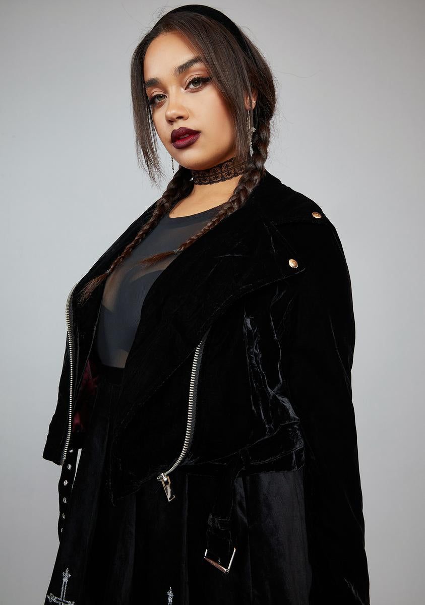 Plus Moonlight Rider Velvet Moto Jacket sold by Dolls Kill product image thumbnail 2