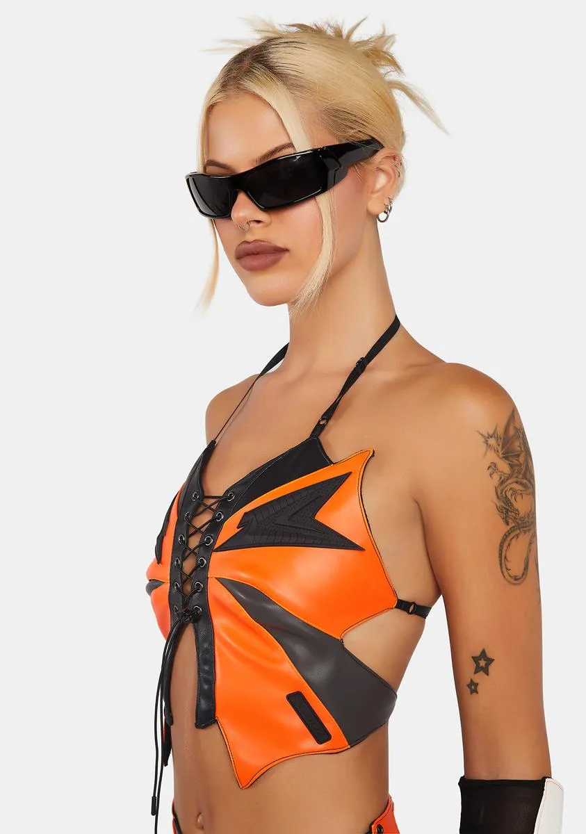 Orange Moto Butterfly Top sold by Dolls Kill product image thumbnail 3