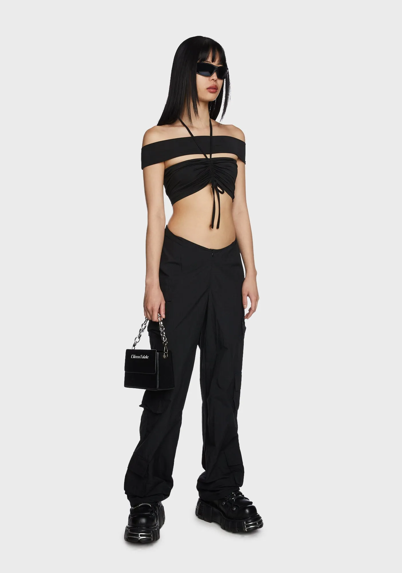 Look Again Crop Top - Black sold by Dolls Kill product image thumbnail 3