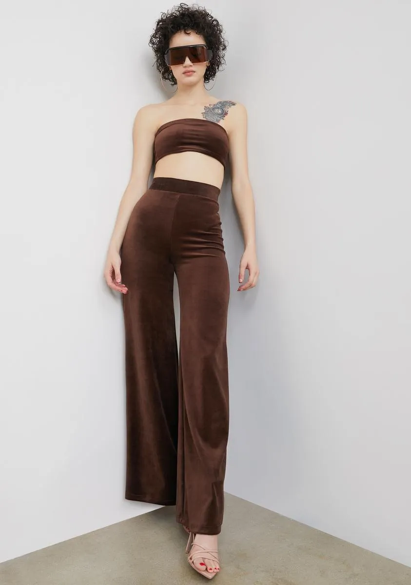 Cocoa Hillside Hottie Velvet Pants Set sold by Dolls Kill