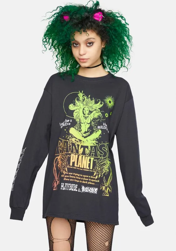X Playdude Fantasy Planet Graphic Tee sold by Dolls Kill