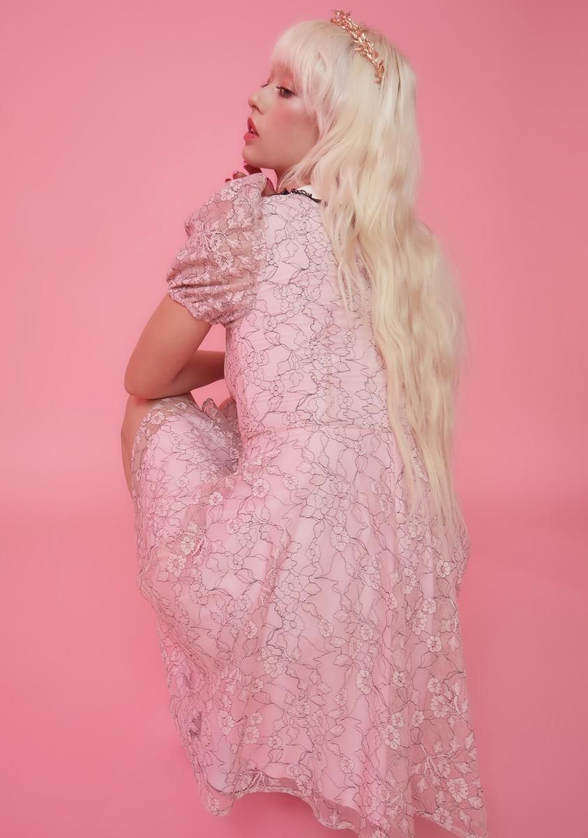 Dancing Dahlia Lace Babydoll Dress sold by Dolls Kill product image thumbnail 4