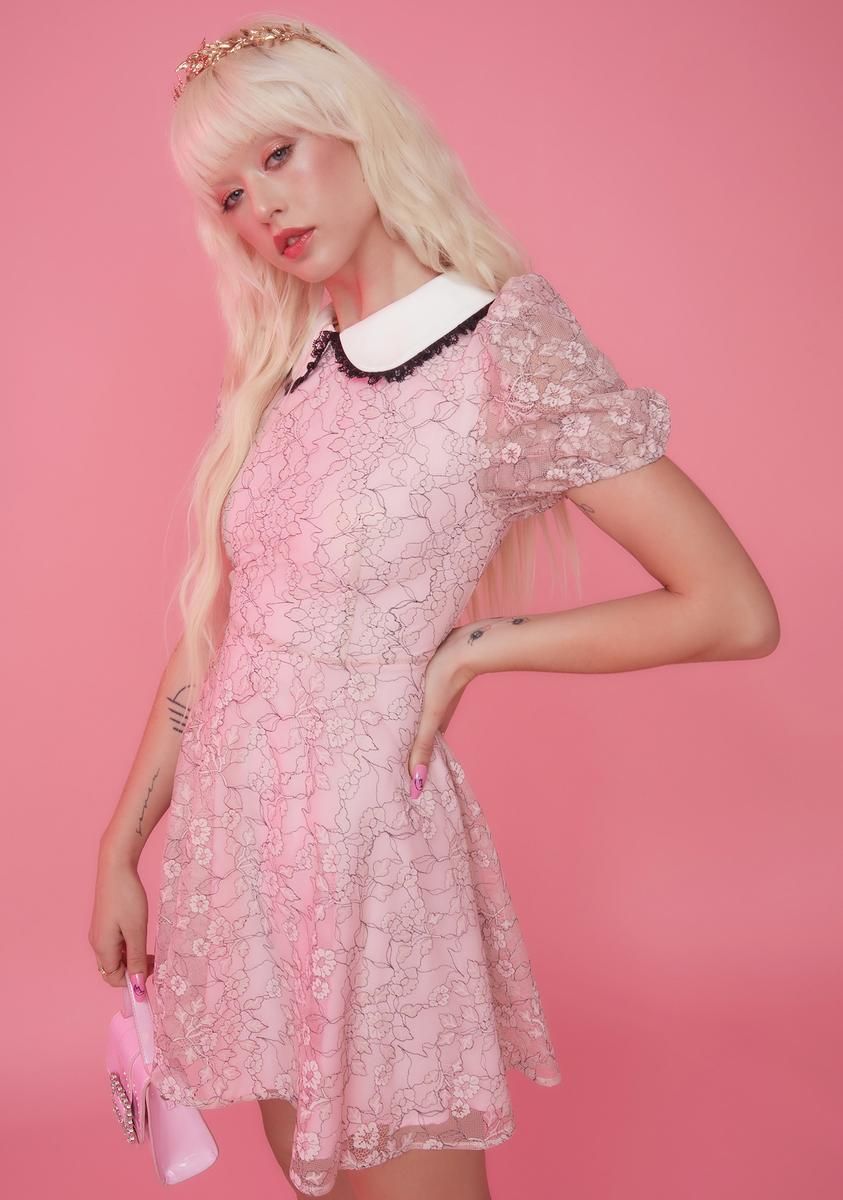 Dancing Dahlia Lace Babydoll Dress sold by Dolls Kill product image thumbnail 2