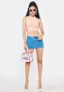 Peach Only Eyes For U Crop Top sold by Dolls Kill