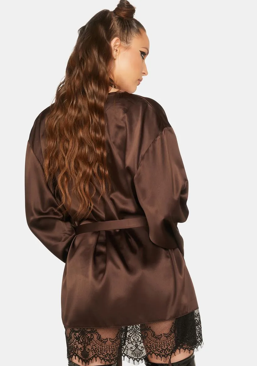 Alaia Chocolate Brown Caged Kimono sold by Dolls Kill product image thumbnail 4