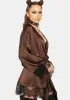 Alaia Chocolate Brown Caged Kimono sold by Dolls Kill