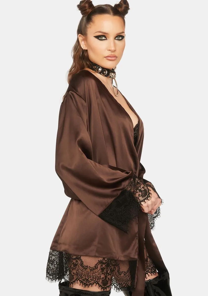 Alaia Chocolate Brown Caged Kimono sold by Dolls Kill product image thumbnail 2
