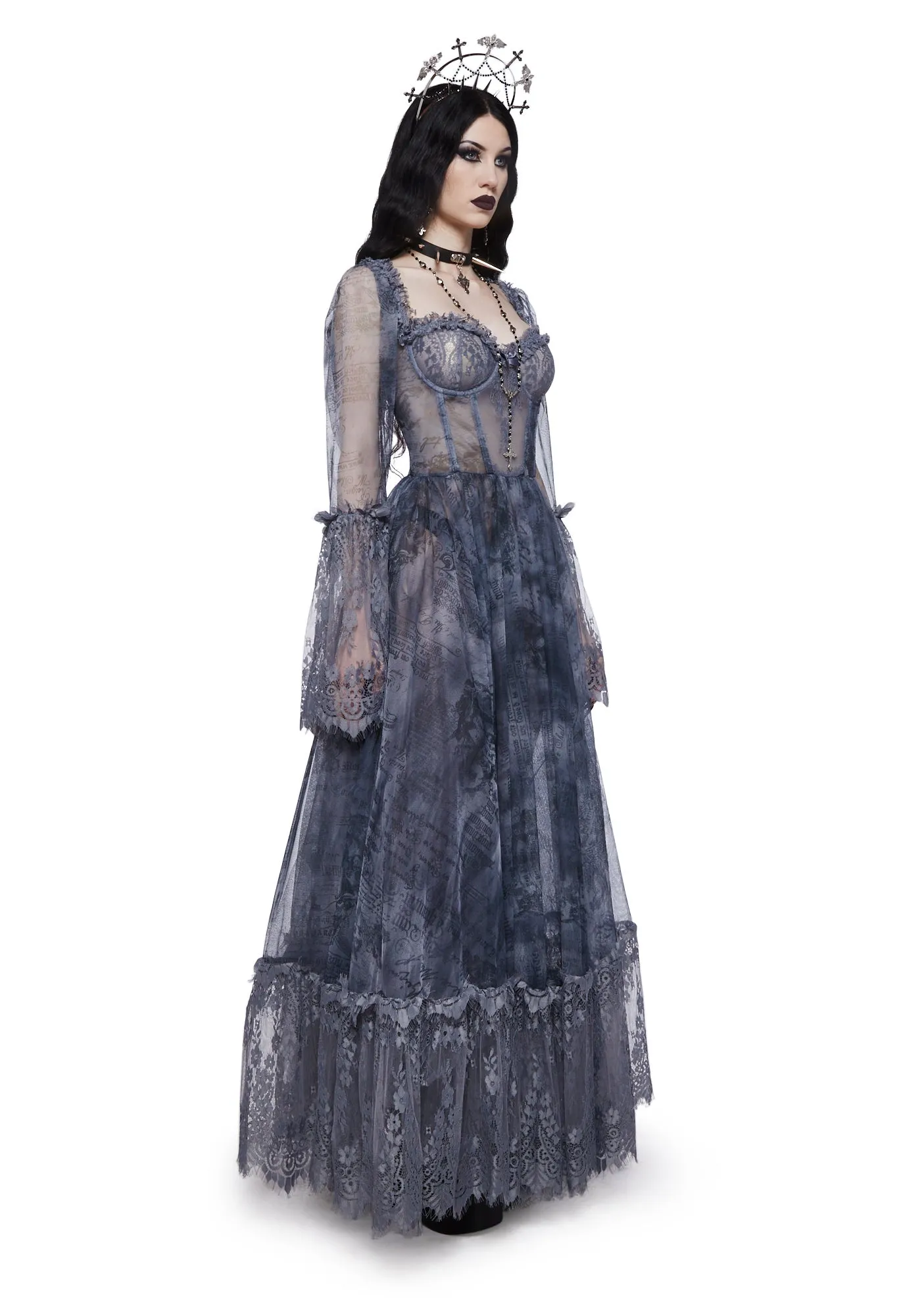 Dance With Death Maxi Dress - Script sold by Dolls Kill product image thumbnail 3