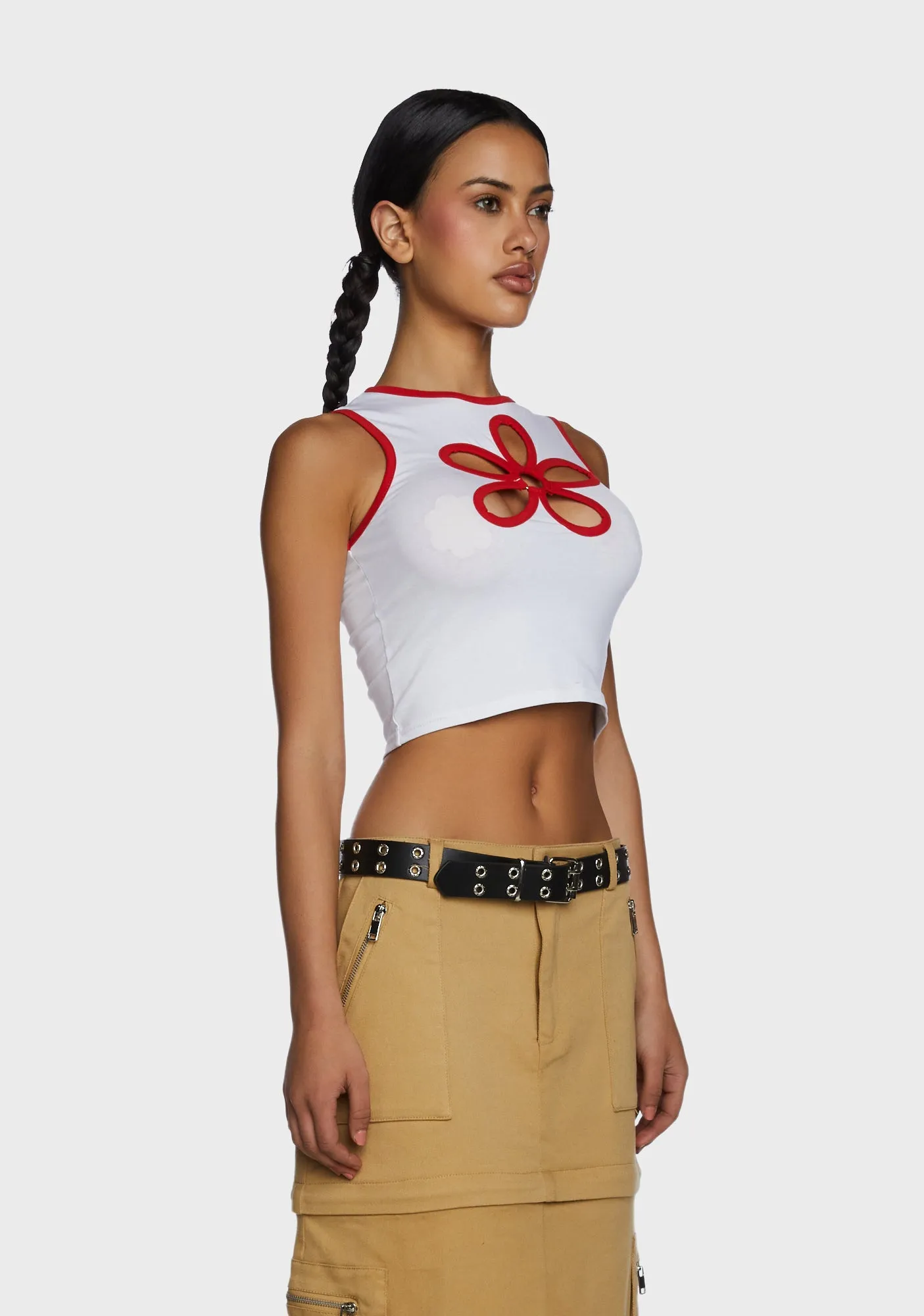 Flower Cut Out Crop Top sold by Dolls Kill product image thumbnail 3