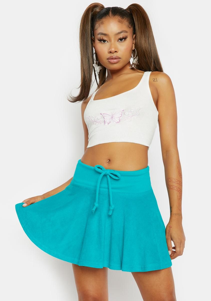 Teal Taking Requests Pleated Skirt sold by Dolls Kill