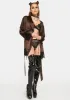 Alaia Chocolate Brown Caged Kimono sold by Dolls Kill