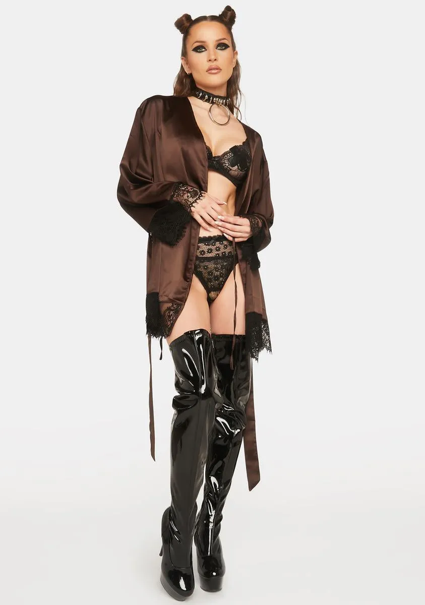 Alaia Chocolate Brown Caged Kimono sold by Dolls Kill product image thumbnail 3