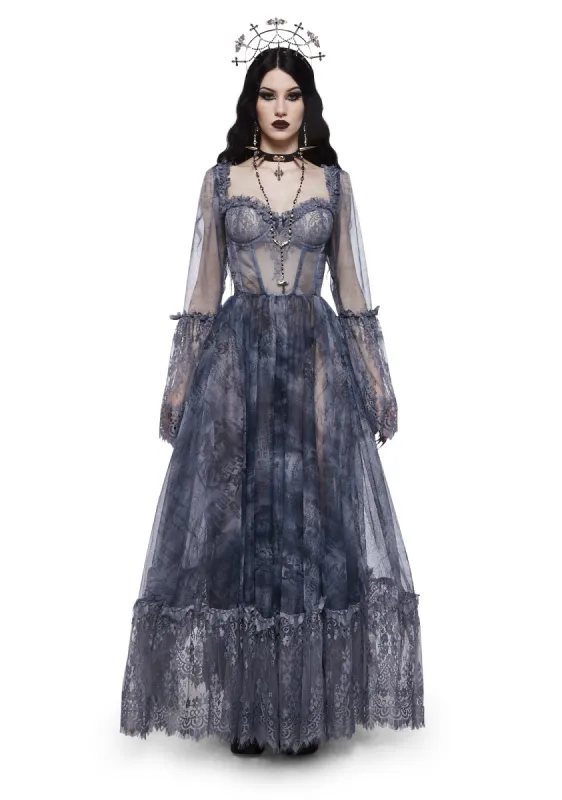 Dance With Death Maxi Dress - Script sold by Dolls Kill