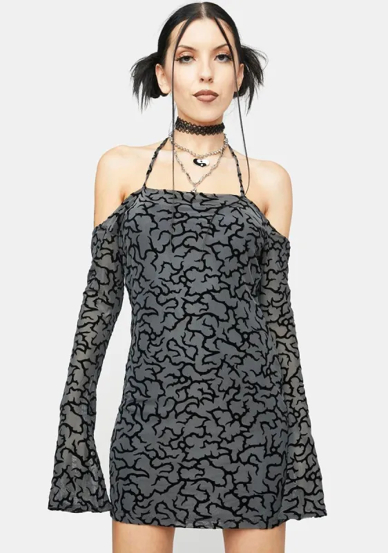 Tattoo Flock Burni Mini Dress sold by Dolls Kill