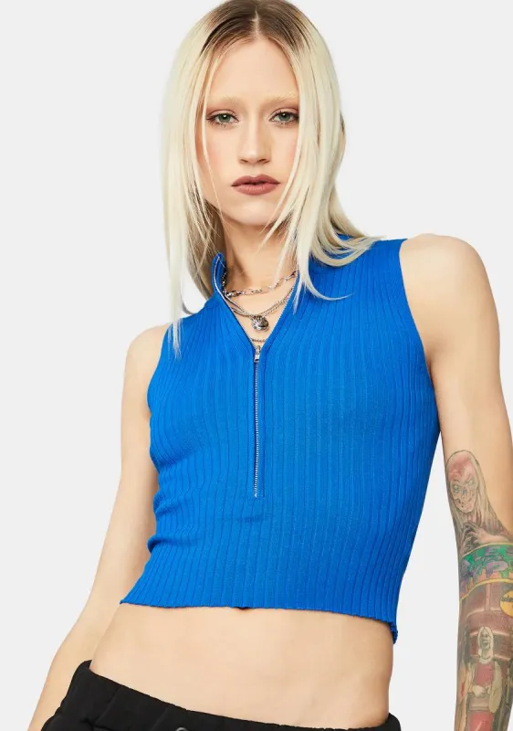 Lagoon Favorite By Far Zip Up Tank Top sold by Dolls Kill