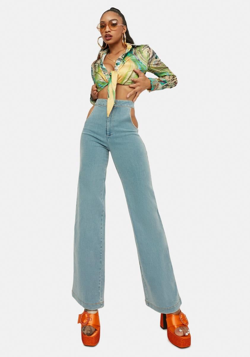 No Sneak Peeks Cutout Denim Jeans sold by Dolls Kill product image thumbnail 3