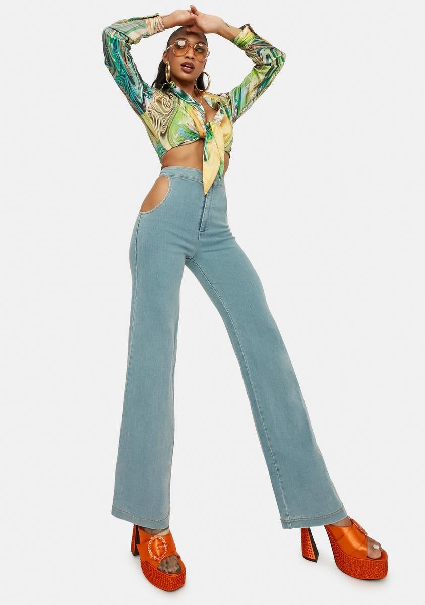 No Sneak Peeks Cutout Denim Jeans sold by Dolls Kill product image thumbnail 2