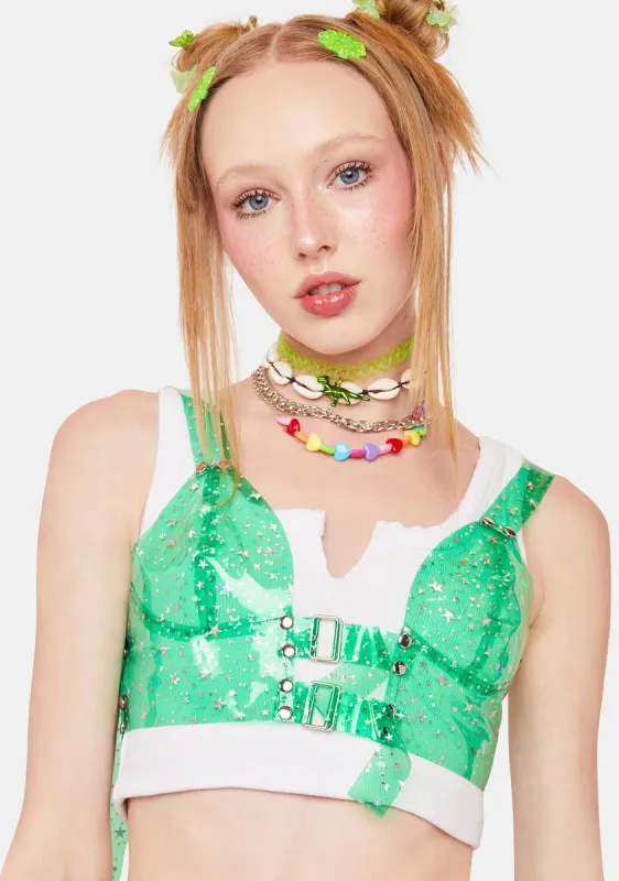 Envy Chasing Starlight Vinyl Bustier sold by Dolls Kill