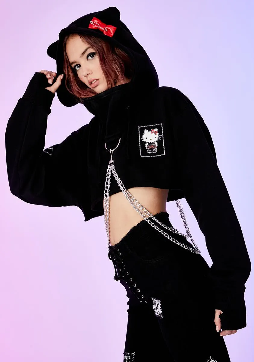 Playtime Anarchy Cropped Hoodie sold by Dolls Kill product image thumbnail 4