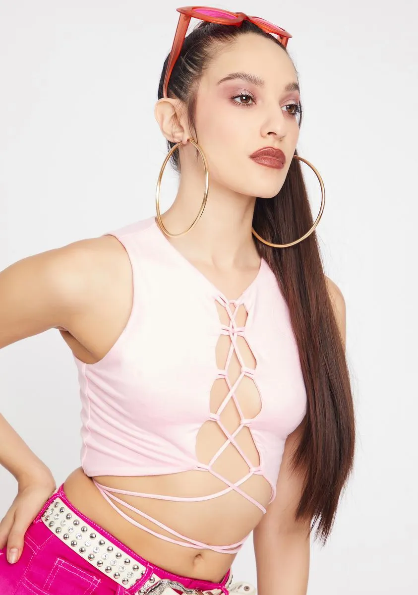 Born A Star Lace Up Crop Top sold by Dolls Kill product image thumbnail 2