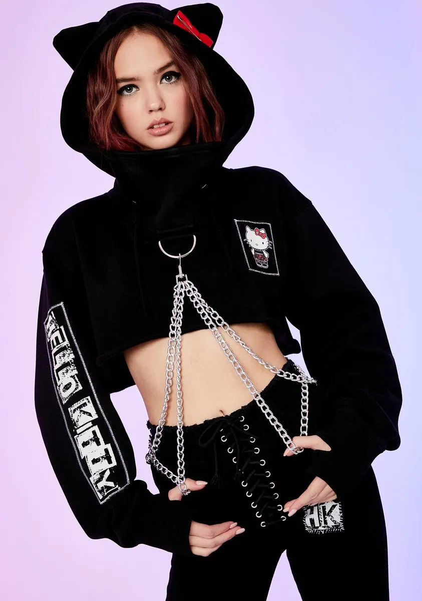 Playtime Anarchy Cropped Hoodie sold by Dolls Kill