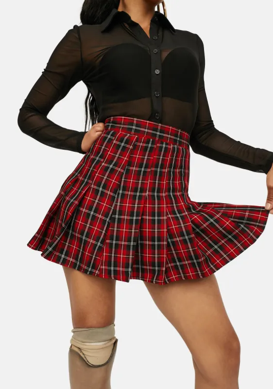 Rock Your World Plaid Pleated Skirt sold by Dolls Kill