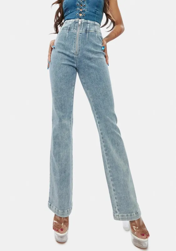 Chill Rumors Flare Jeans sold by Dolls Kill