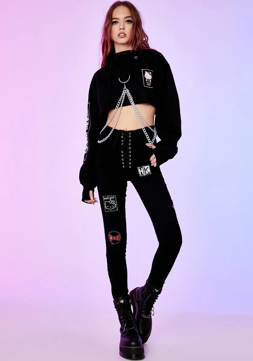 Playtime Anarchy Cropped Hoodie sold by Dolls Kill product image thumbnail 3