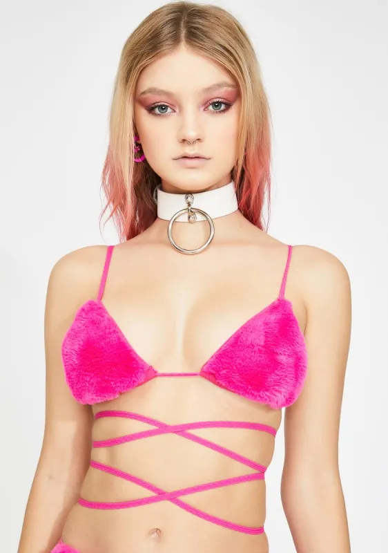 Polarized Plush Triangle Bra sold by Dolls Kill