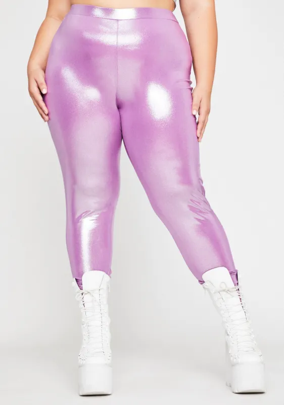 Fairy Got Nuclear Waves Metallic Leggings sold by Dolls Kill