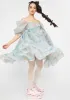 The Renoir Sky French Puff Dress sold by Dolls Kill