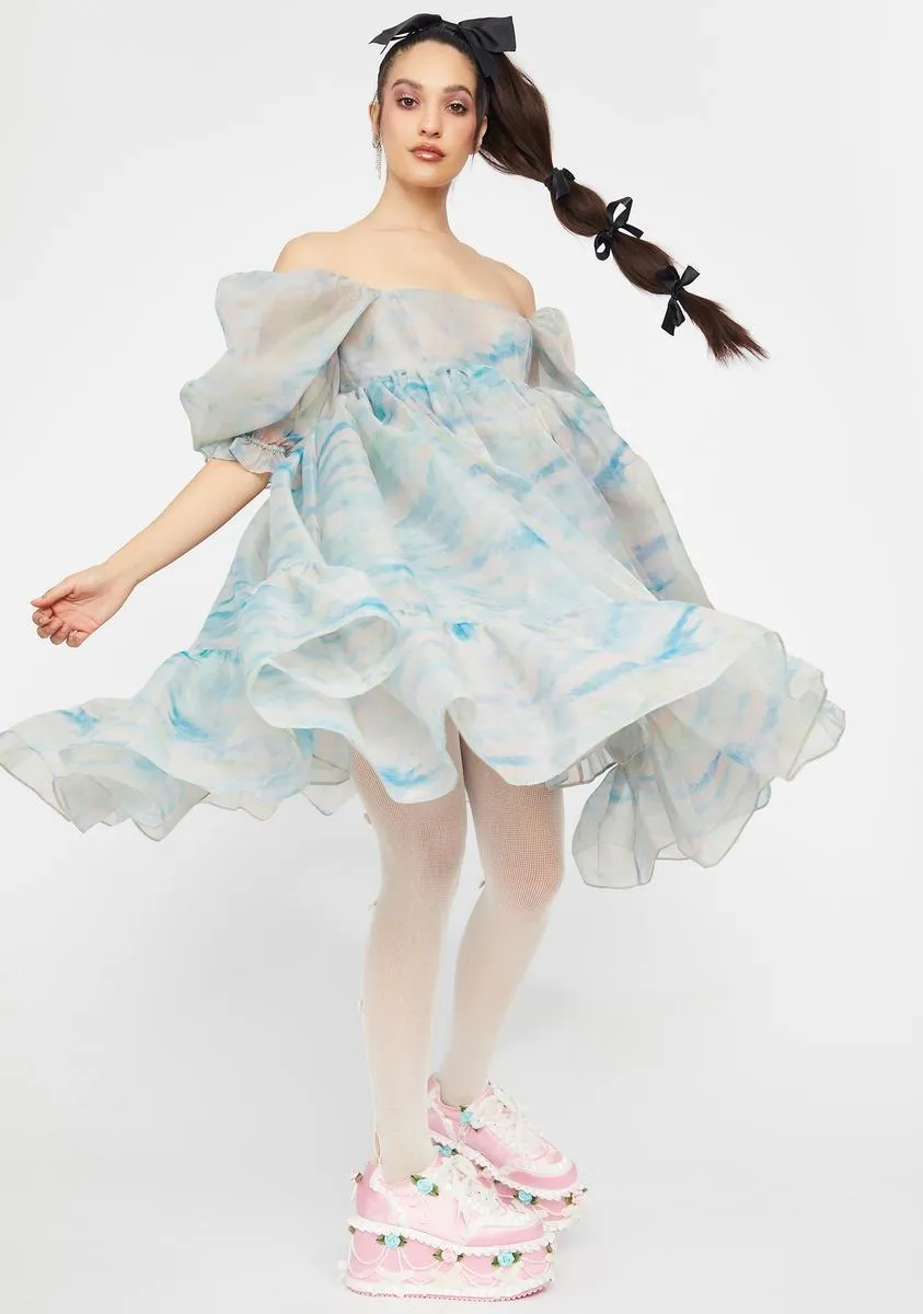 The Renoir Sky French Puff Dress sold by Dolls Kill product image thumbnail 3