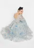 The Renoir Sky French Puff Dress sold by Dolls Kill