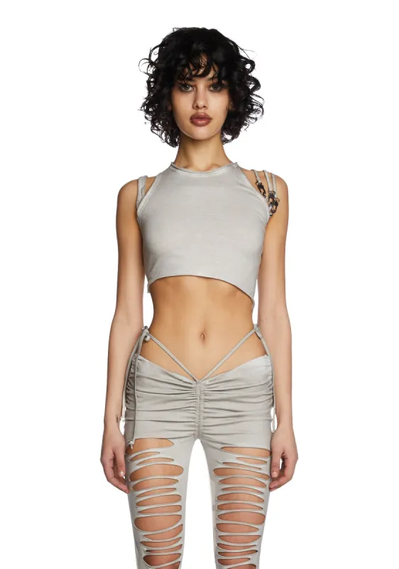 Echo Asymmetrical Crop Tank sold by Dolls Kill