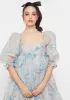 The Renoir Sky French Puff Dress sold by Dolls Kill
