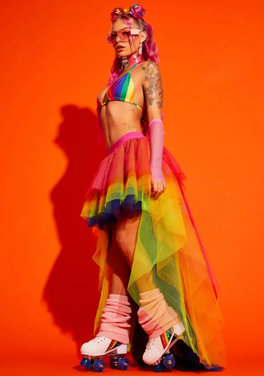 Grand Entrance Rainbow Tulle Skirt sold by Dolls Kill product image thumbnail 3