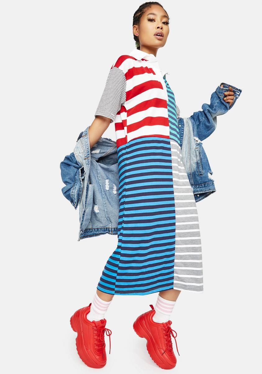 Never Basic Striped Midi Dress sold by Dolls Kill product image thumbnail 2