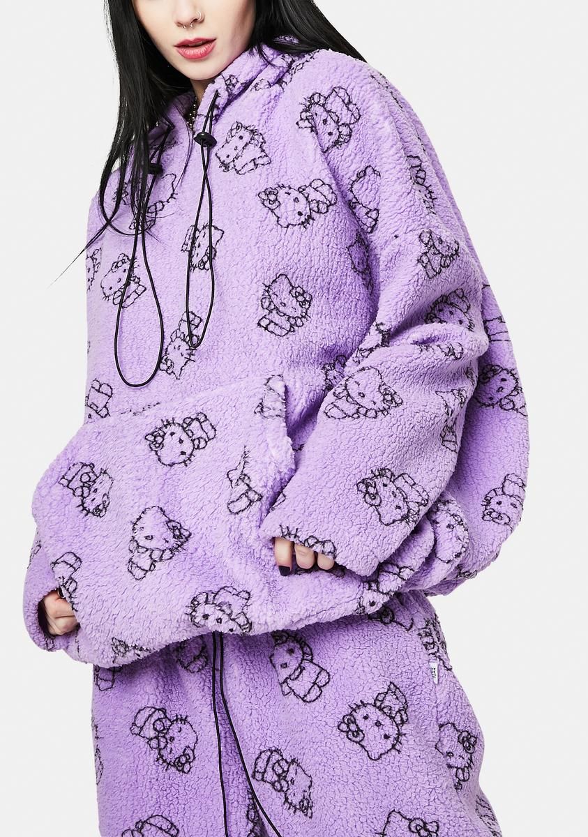 Purple Hello Kitty Printed Fleece Hoodie sold by Dolls Kill product image thumbnail 2