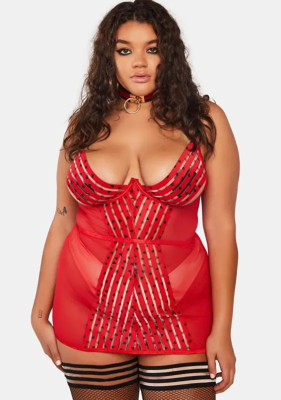 Plus Pillow Talk Mesh Chemise sold by Dolls Kill