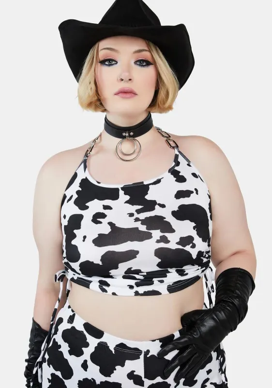 Plus Have Your Mooment Ruched Halter Top sold by Dolls Kill