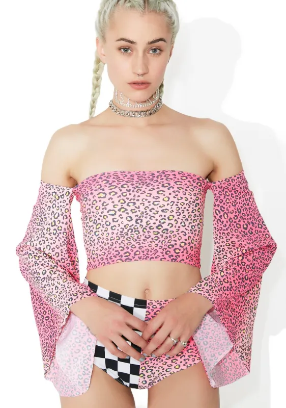 Iona Bell Sleeve Crop Top sold by Dolls Kill