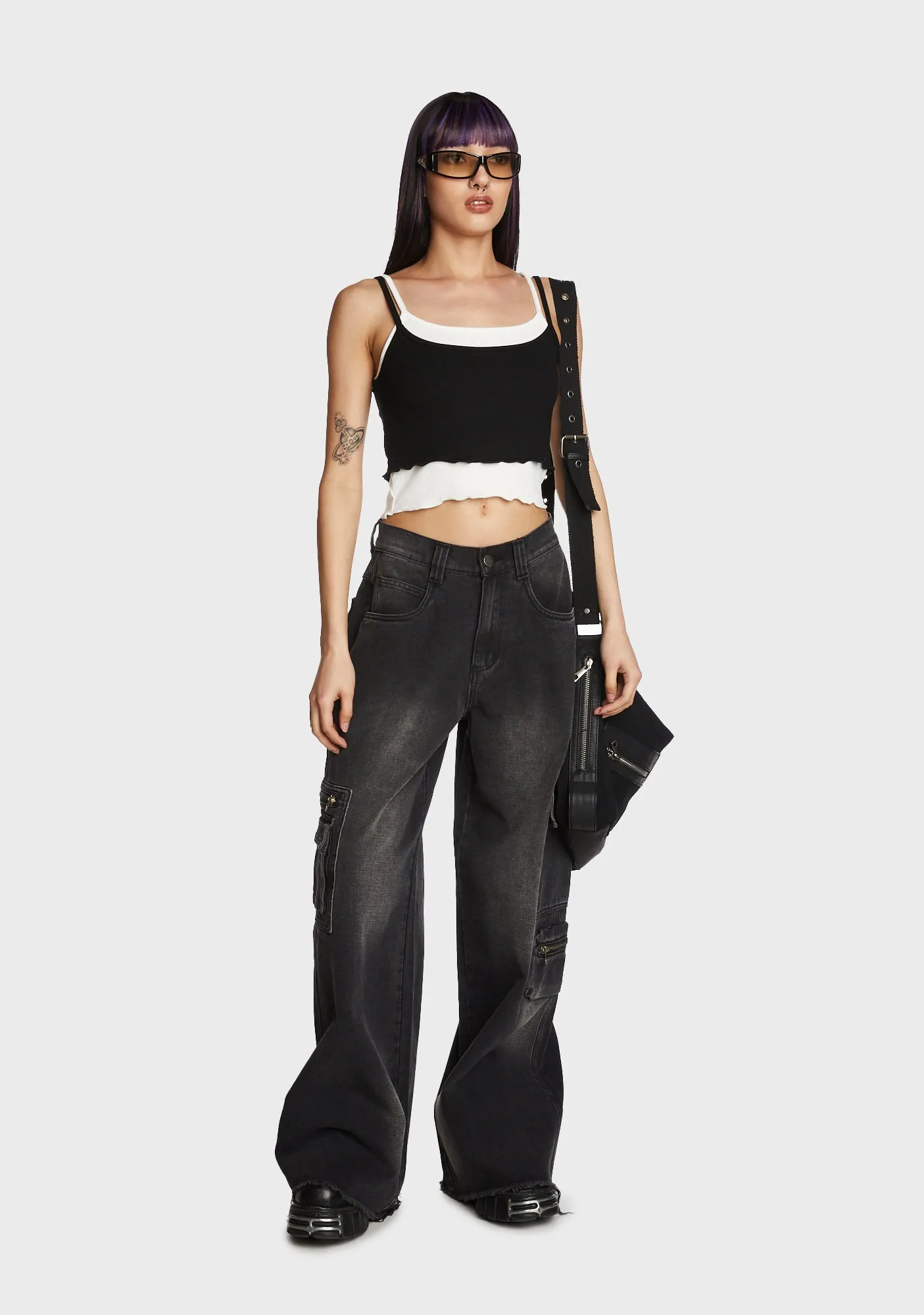Lowkey Cool Crop Top - Black sold by Dolls Kill product image thumbnail 3