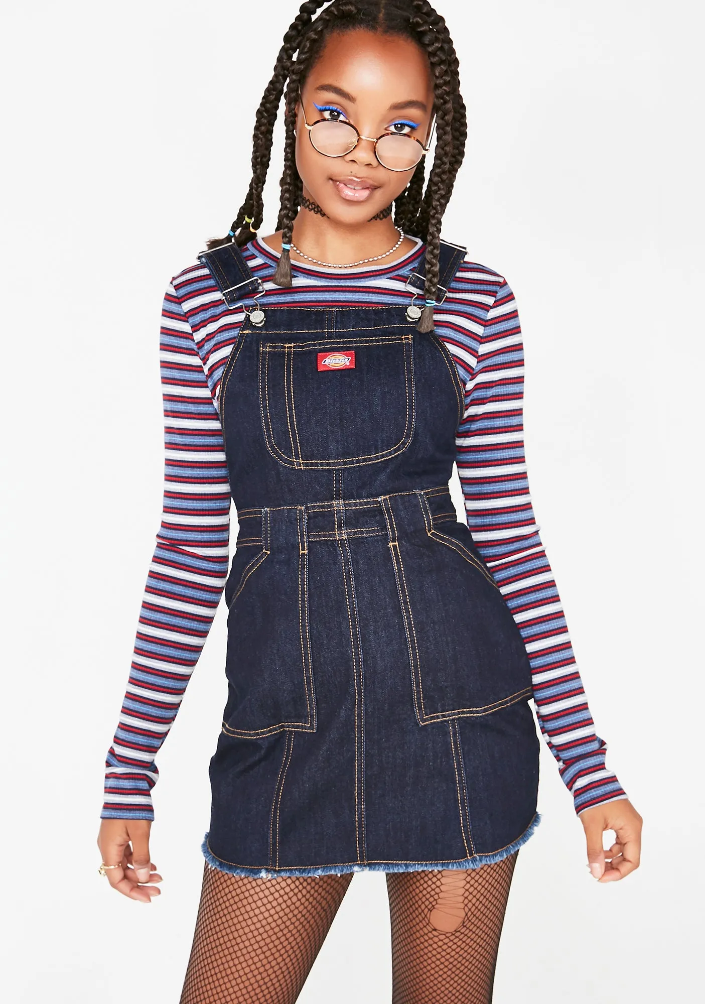 Denim Overall Dress sold by Dolls Kill