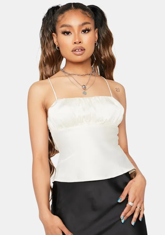Hearts 'N Diamonds Satin Open Back Top sold by Dolls Kill