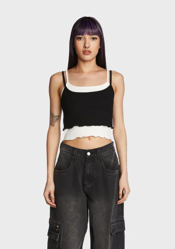 Lowkey Cool Crop Top - Black sold by Dolls Kill
