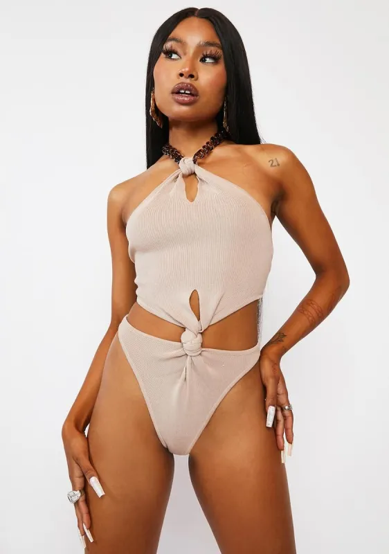 Nude Say What You Will Halter Bodysuit sold by Dolls Kill